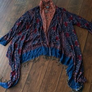 Women’s printed long sleeve kimono